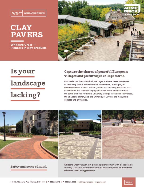 Whitacre Greer Clay Pavers