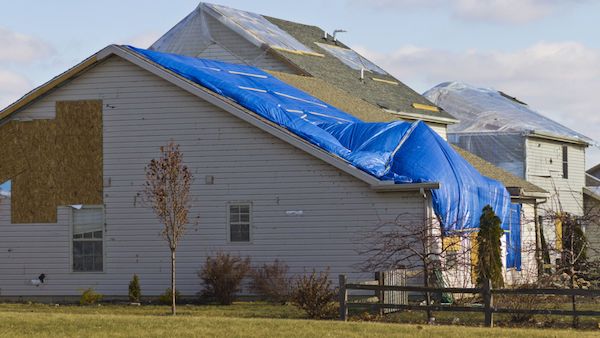 House roof and siding damage